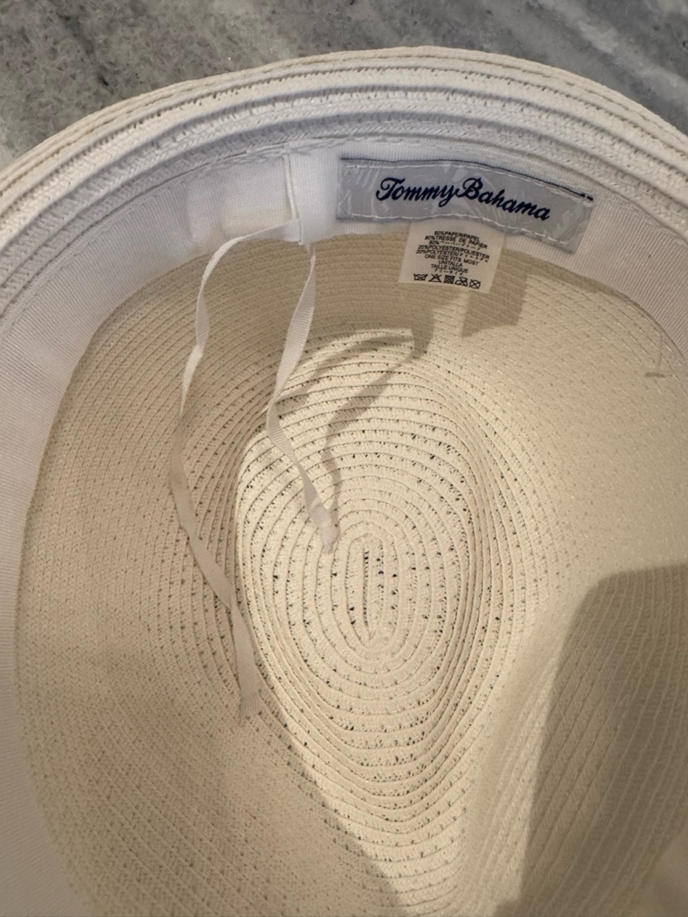 Tommy Bahama White Straw Fedora with Ribbon Trim - Picture 7 of 7